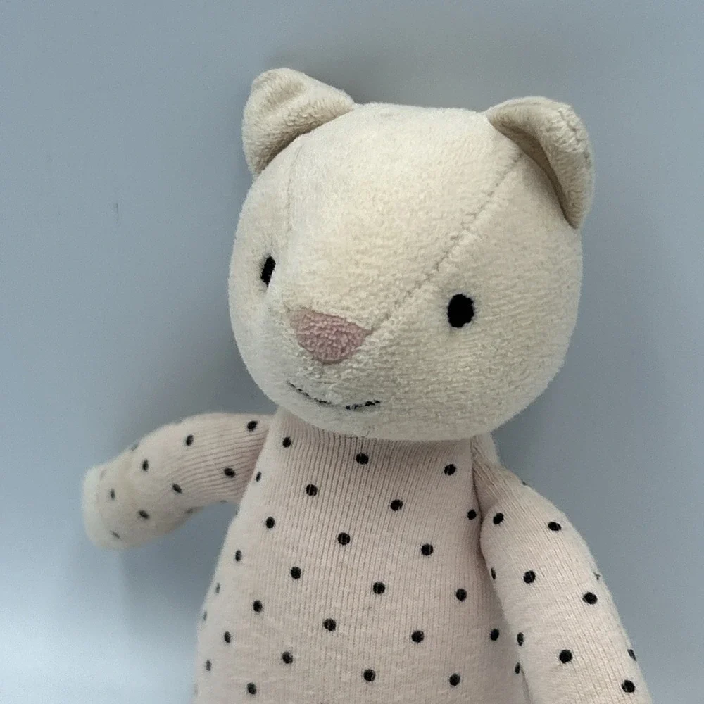 Jellycat Snuggler Kitty Cat Plush Pink Black Polka Dot Stuffed Animal 8